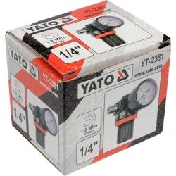Пневматичен регулатор с манометър YATO 1/4 инча 12 bar