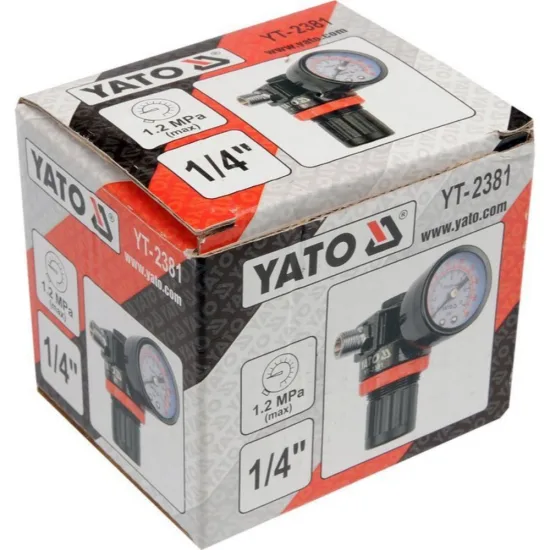 Пневматичен регулатор с манометър YATO 1/4 инча 12 bar