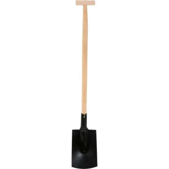 Лопата права Т90 дървена Т дръжка FLO 118 cm