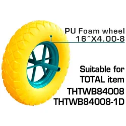 Колело за ръчна количка TOTAL Industrial PU 130 kg Ф 400 mm