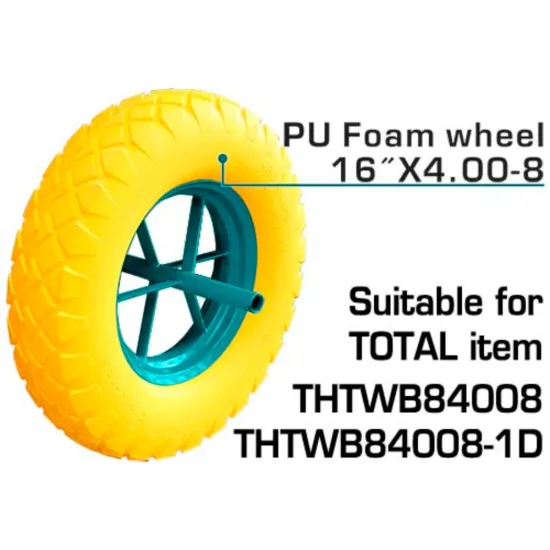 Колело за ръчна количка TOTAL Industrial PU 130 kg Ф 400 mm
