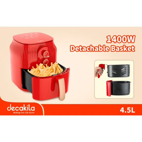 Фритюрник DECAKILA Air Fryer 4.5 L 1400 W червен