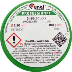 Припой с флюс SN99.3CU0.7 CYNEL 100 g Ø 2.5 mm