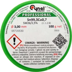 Припой с флюс SN99.3CU0.7 CYNEL 100 g Ø 3.0 mm