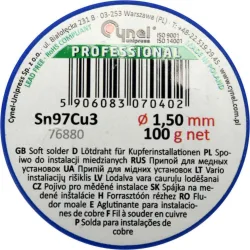 Припой мек калаено-меден SN97CU3 CYNEL 100 g Ø 1.5 mm