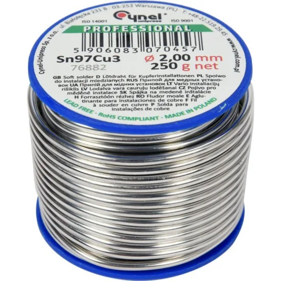 Припой мек калаено-меден SN97CU3 CYNEL 250 g Ø 2.0 mm