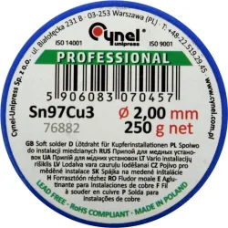 Припой мек калаено-меден SN97CU3 CYNEL 250 g Ø 2.0 mm