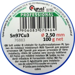 Припой мек калаено-меден SN97CU3 CYNEL 100 g Ø 2.5 mm