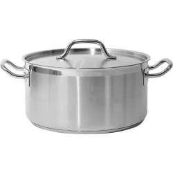 Ниска тенджера с капак неръждаема стомана YATO 32 × 16 cm 12.9 L