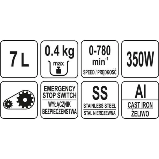 Планетарен миксер с купа YATO 7 L 350 W