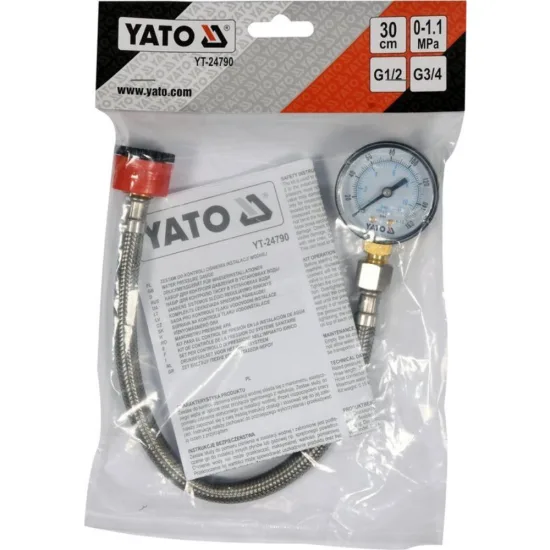 Манометър за водно налягане YATO 3/4 инча -1/2 инча 11 Bar