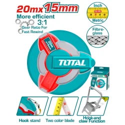 Ролетка геодезическа TOTAL INDUSTRIAL 20 m 15 mm