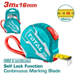 Ролетка метрична TOTAL Self Lock MID II 3 m 16 mm