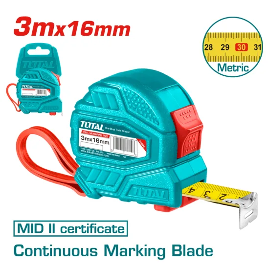 Ролетка метрична TOTAL ABS MID II 3 m 16 mm