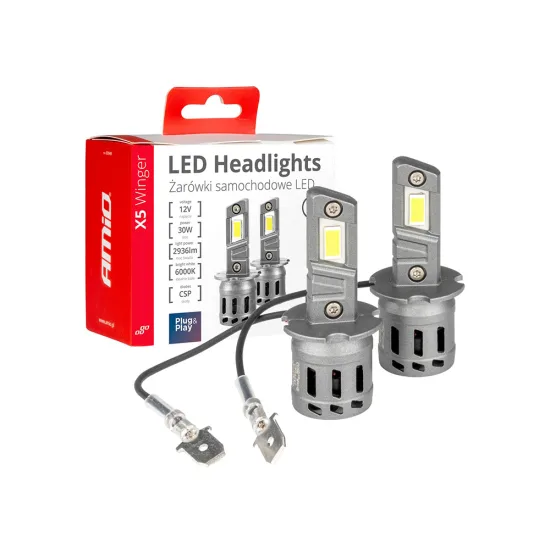 LED крушки AMiO X5 Winger H3 6000K 30W 11-18V CANBUS LED крушки AMiO X5 Winger H3 6000K 30W 11-18V CANBUS