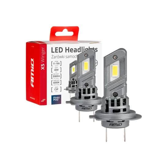 LED крушки AMiO X5 Winger H7 6000K 40W 11-18V CANBUS
