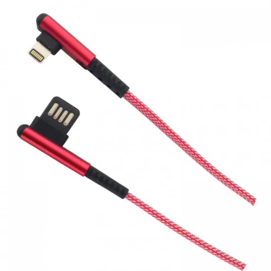 USB към Lightning кабел с Г образни конектори 1 метър