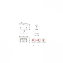 Трипозиционен ключ за фарове 12V/24V 50x40 mm