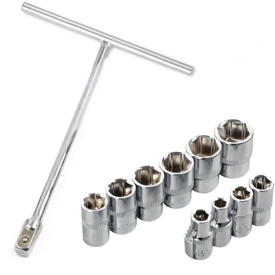 Комплект T-образен ключ 1/2'' с 10 вложки 8-19 mm