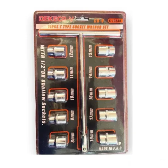 Комплект T-образен ключ 1/2'' с 10 вложки 8-19 mm
