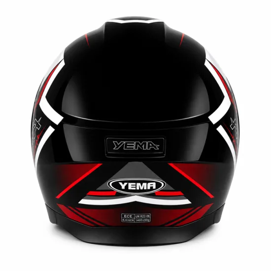 Отворена мото каска YEMA ECE R22.06 с два визьора черно и червено