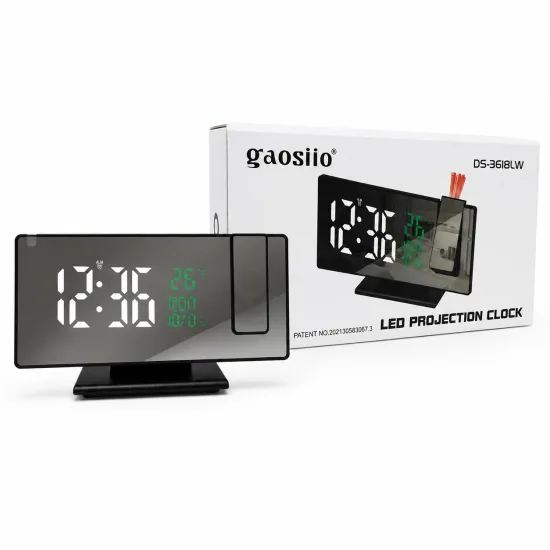 Дигитален LED часовник с проектор температура и влажност