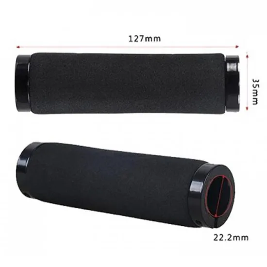 Черно червени меки дръжки за велосипед 120 mm