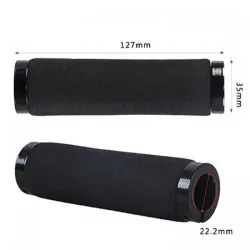Черно червени меки ръкохватки за велосипед 120 mm с отвор 20 mm Черно червени меки ръкохватки за велосипед 120 mm с отвор 20 mm