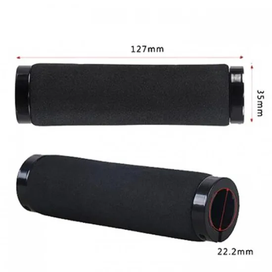 Черно червени меки ръкохватки за велосипед 120 mm с отвор 20 mm Черно червени меки ръкохватки за велосипед 120 mm с отвор 20 mm