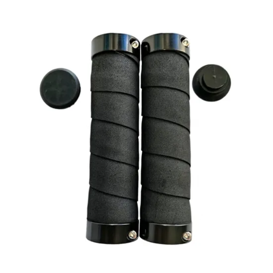 Черни меки ръкохватки за велосипед 120 mm с отвор 20 mm