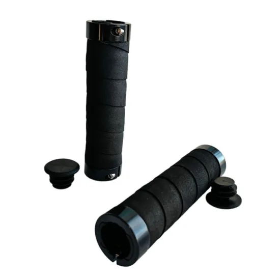 Черни меки ръкохватки за велосипед 120 mm с отвор 20 mm